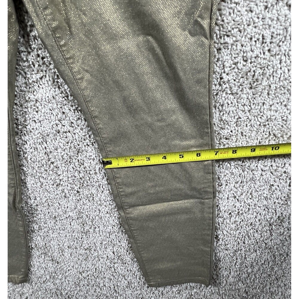 Tommy Hilfiger Women Gold Metallic Skinny Pants Size 10 Tribeca Skinny Stretch - Picture 4 of 11